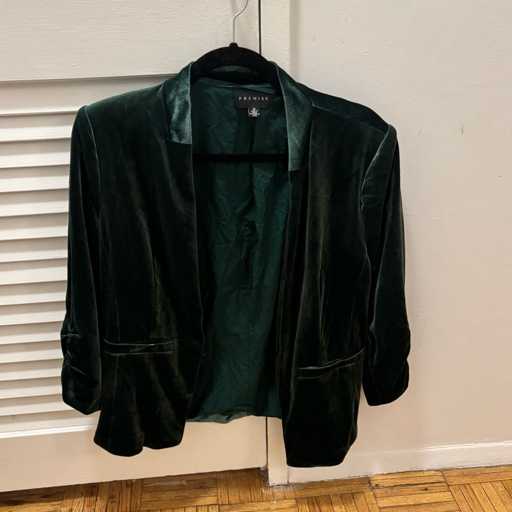 Dark green velvet blazer